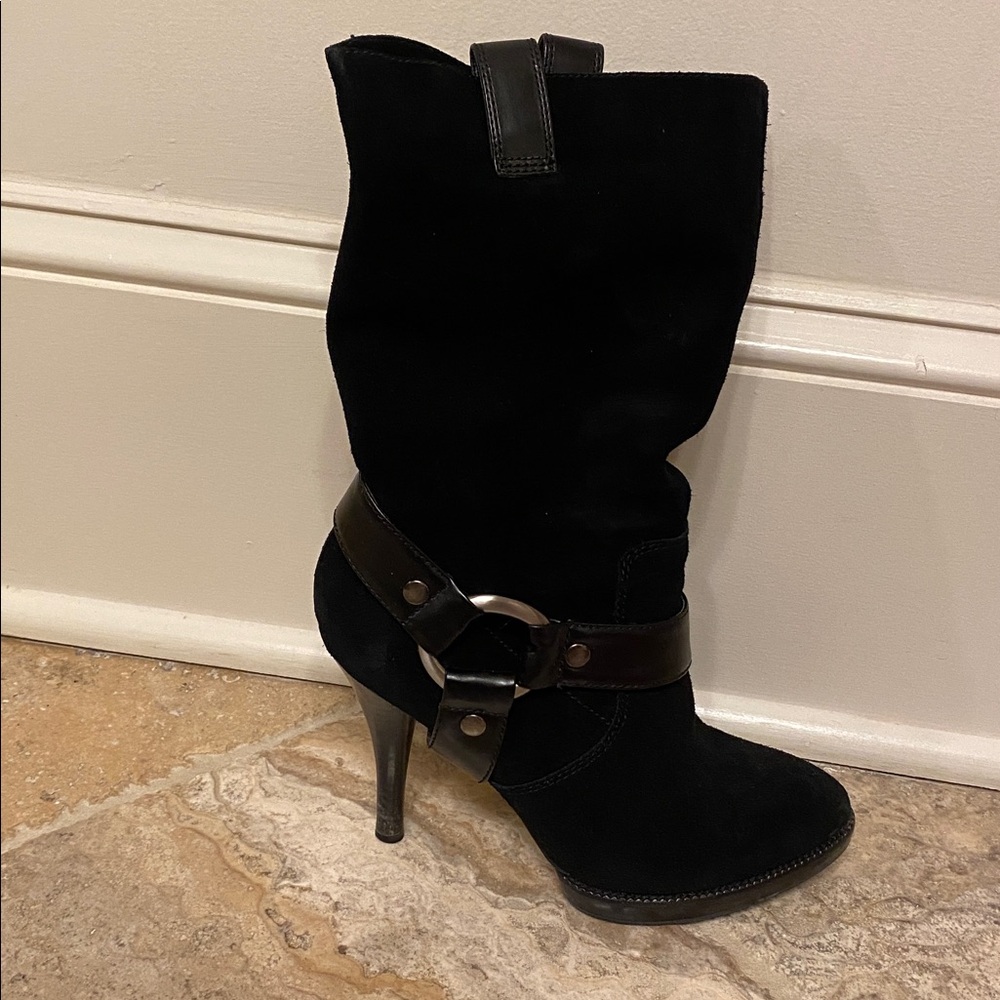 BCBGeneration Black Crosta Calf Boots